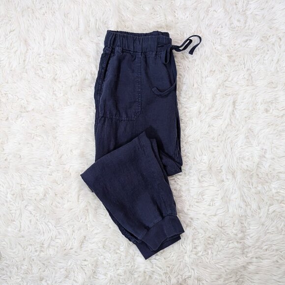 Caslon 100% Linen Joggers - Navy Peacoat - Petite Medium - Picture 1 of 12